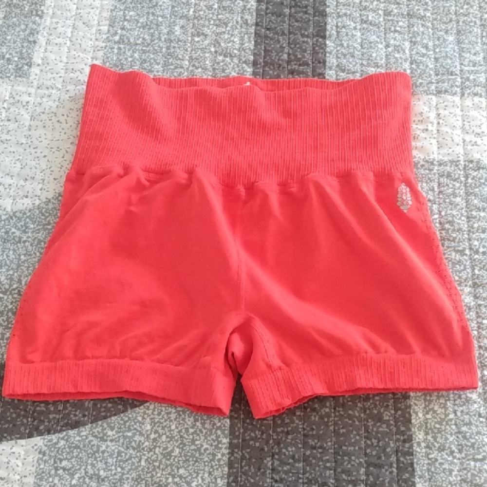 Vibrant Red High Waist Performance Shorts